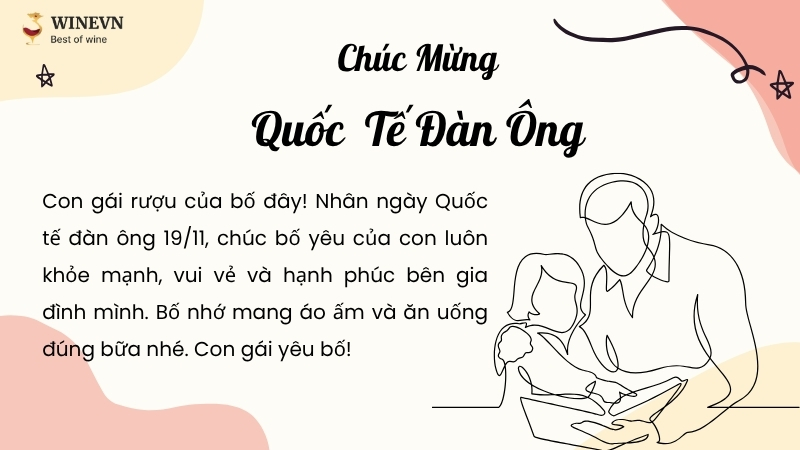 Lời chúc ngày quốc tế đàn ông cho ba