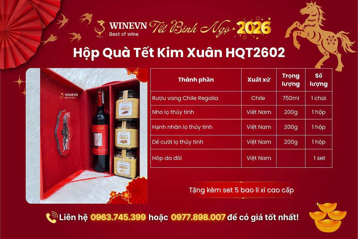 Thành phần Hộp Quà Tết Kim Xuân HQT2602