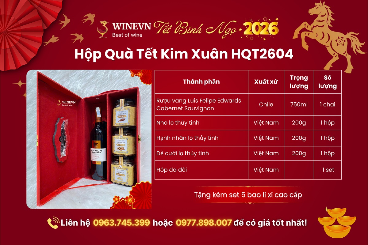 Thành phần Hộp Quà Tết Kim Xuân HQT2604
