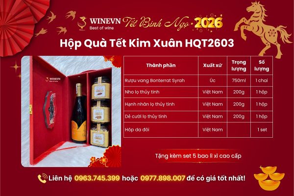 Thành phần Hộp Quà Tết Kim Xuân HQT2603