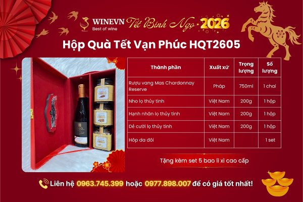 Thành phần Hộp Quà Tết Vạn Phúc HQT2605