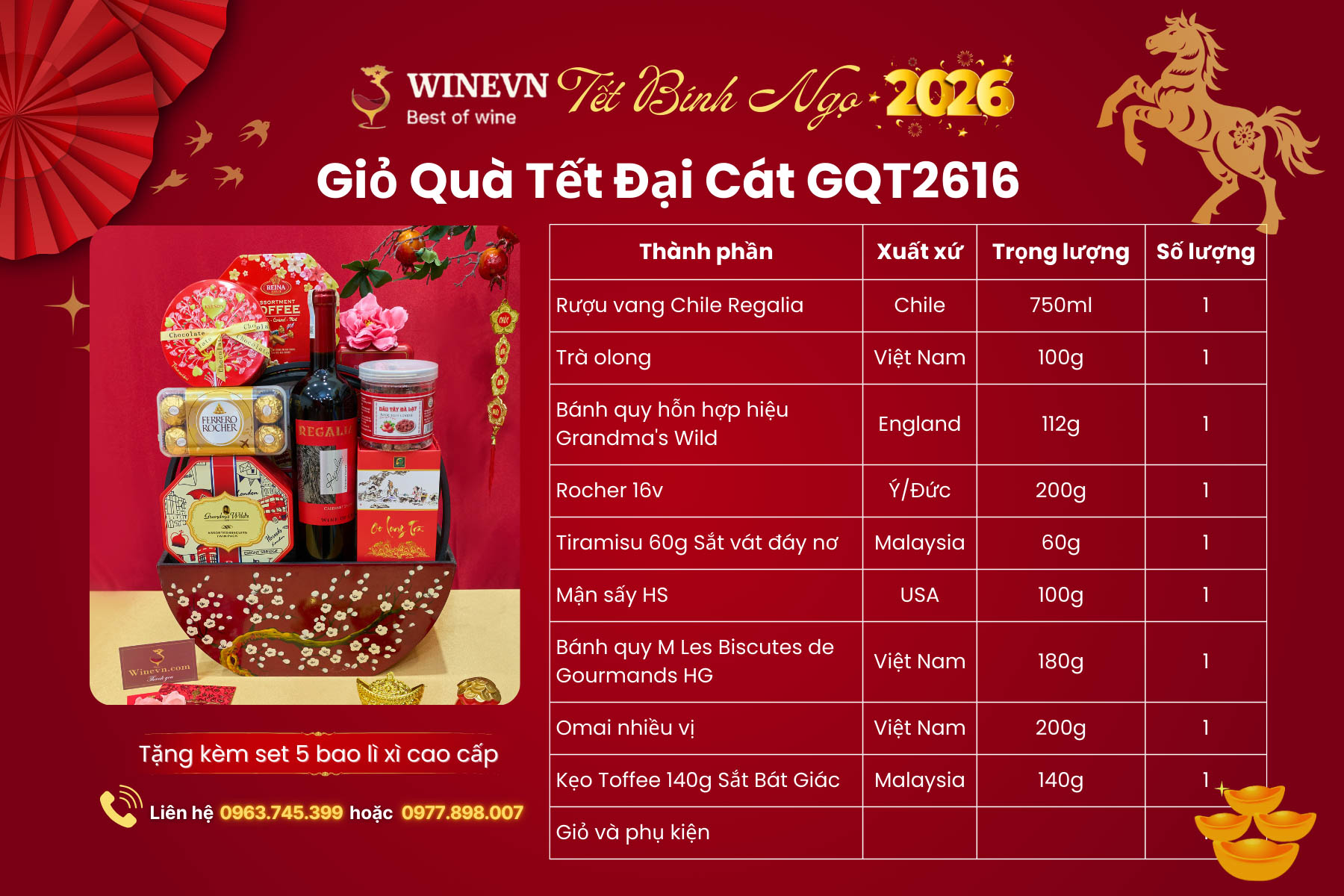 Giỏ Quà Tết Đại Cát GQT2616