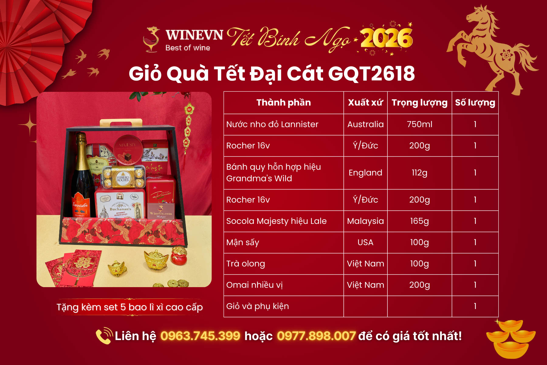 Giỏ Quà Tết Đại Cát GQT2618