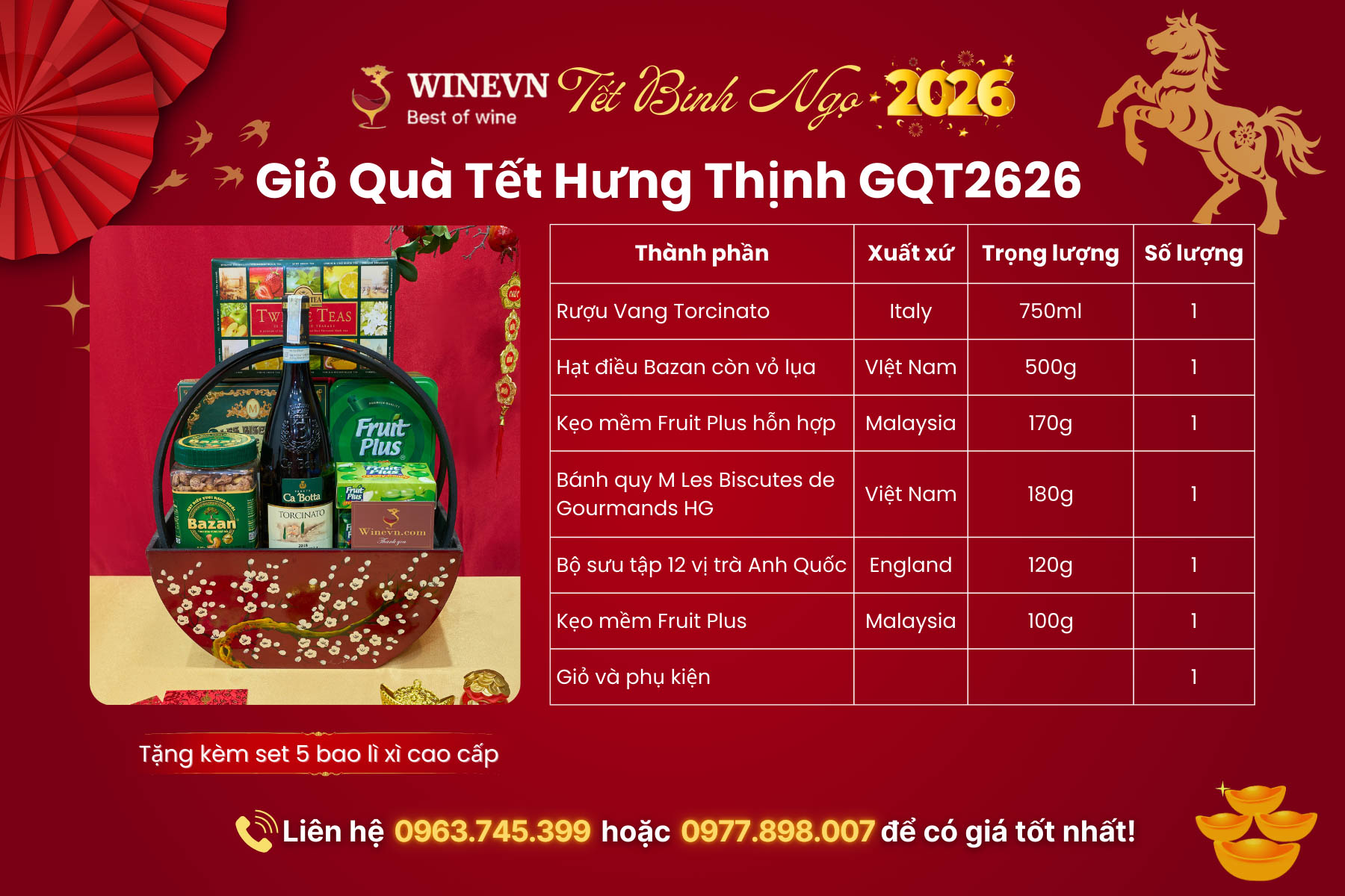 Giỏ Quà Tết Hưng Thịnh GQT2626