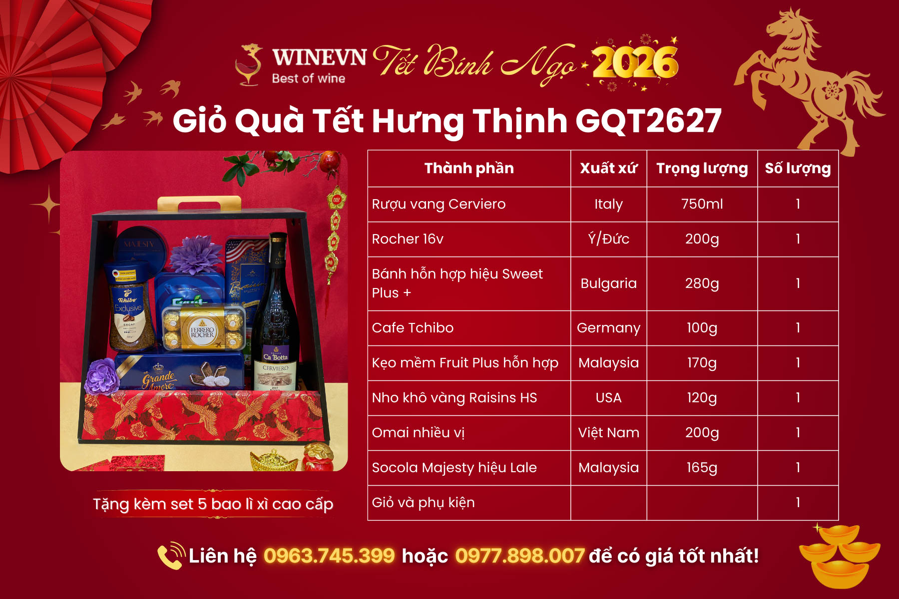 Giỏ Quà Tết Hưng Thịnh GQT2627