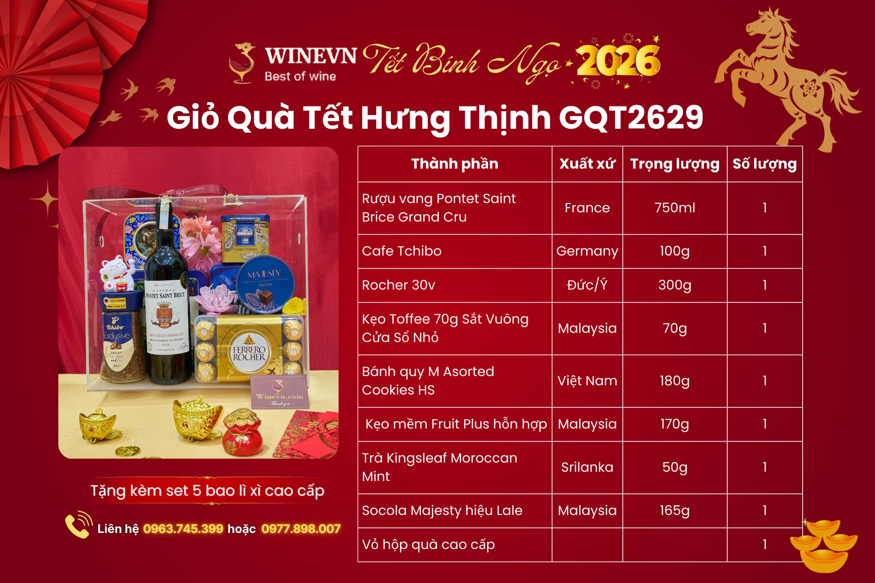Giỏ Quà Tết Hưng Thịnh GQT2629