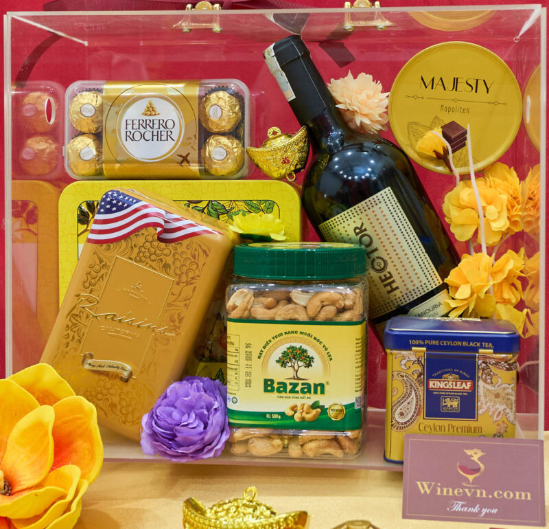 giỏ quà tết màu vàng