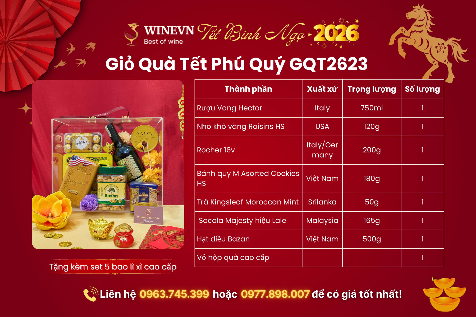 Giỏ Quà Tết Phú Quý GQT2623