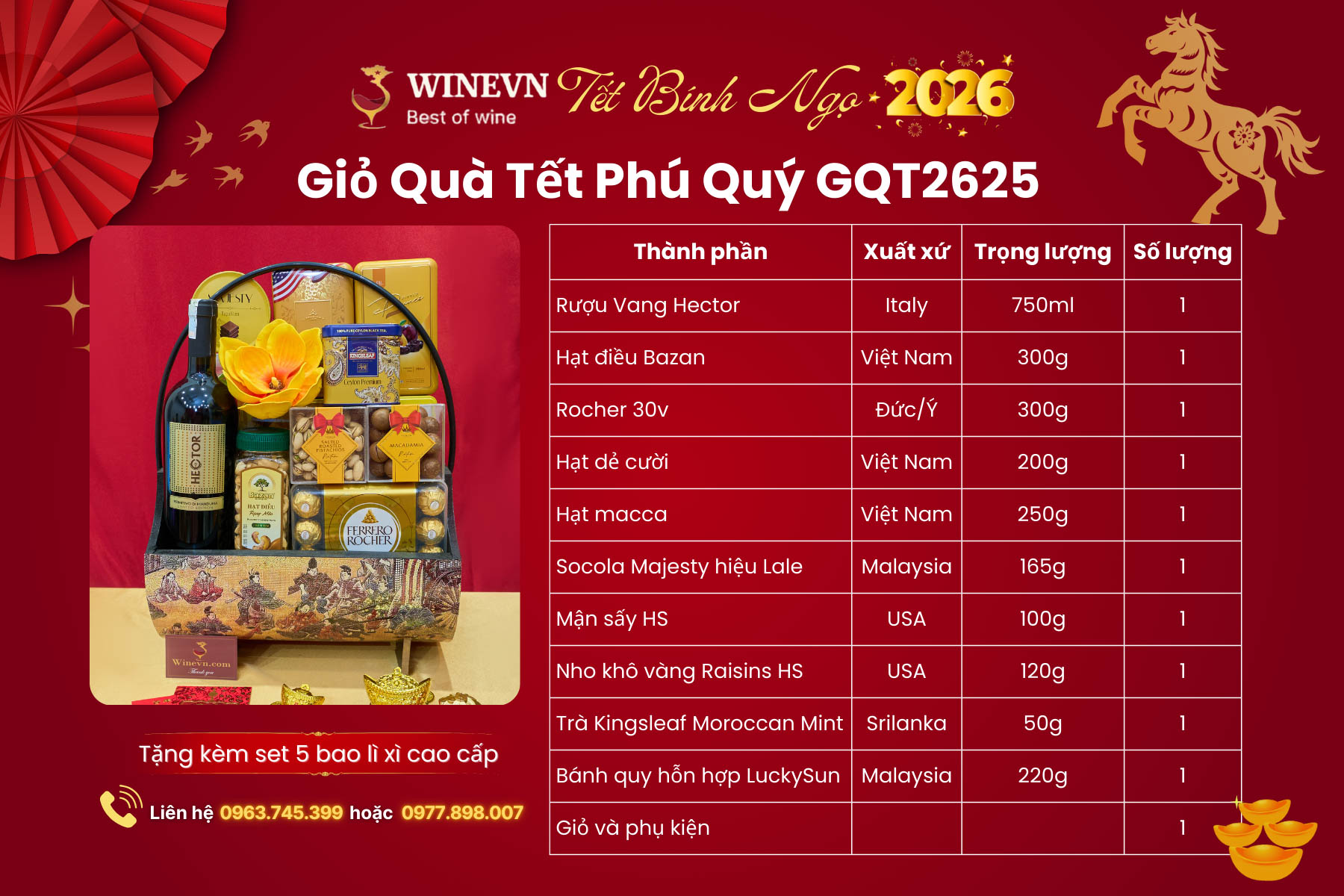 Giỏ Quà Tết Phú Quý GQT2625