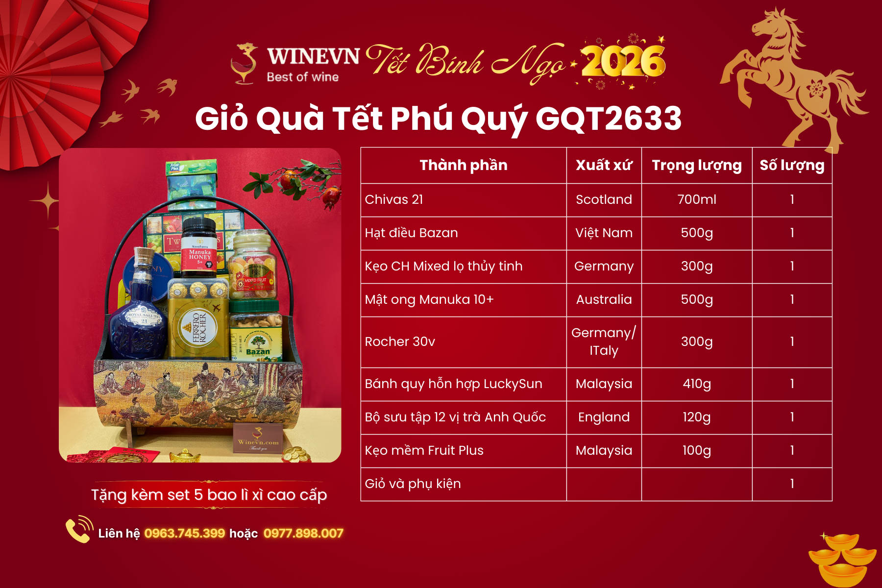 Giỏ Quà Tết Phú Quý GQT2633