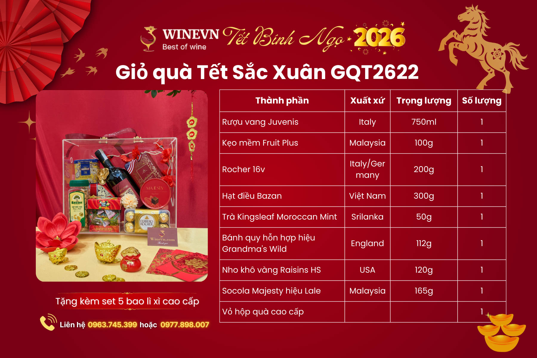 Giỏ quà Tết Sắc Xuân GQT2622