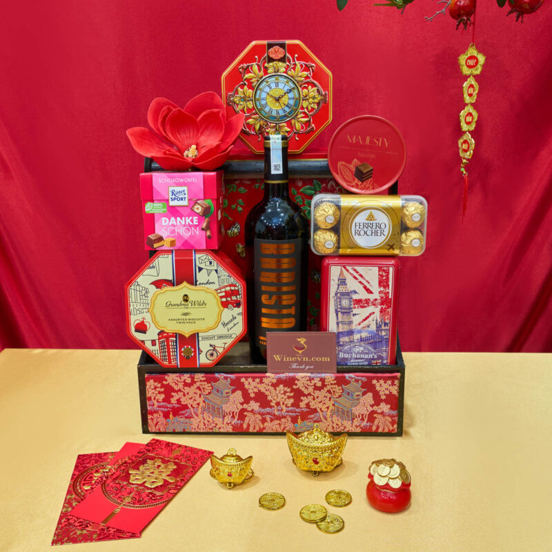 giỏ quà tết màu đỏ