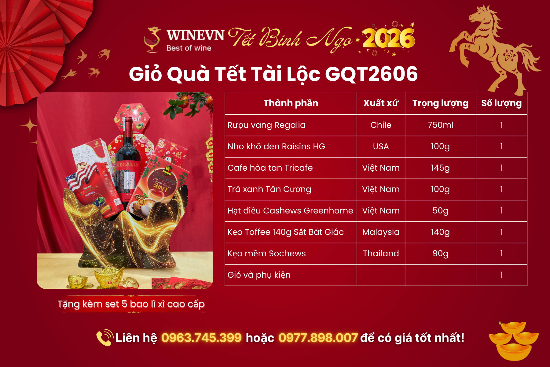 Giỏ Quà Tết Tài Lộc GQT2606