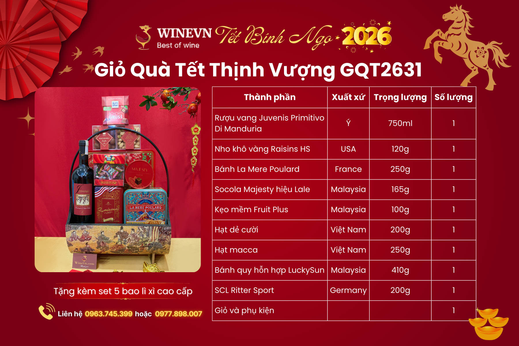 Giỏ Quà Tết Hưng Thịnh GQT2632