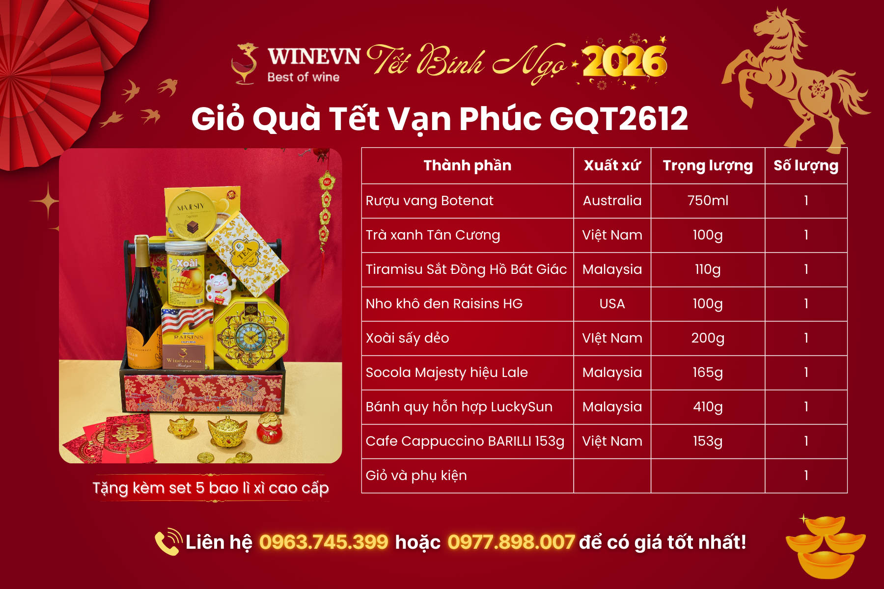 Giỏ Quà Tết Vạn Phúc GQT2612