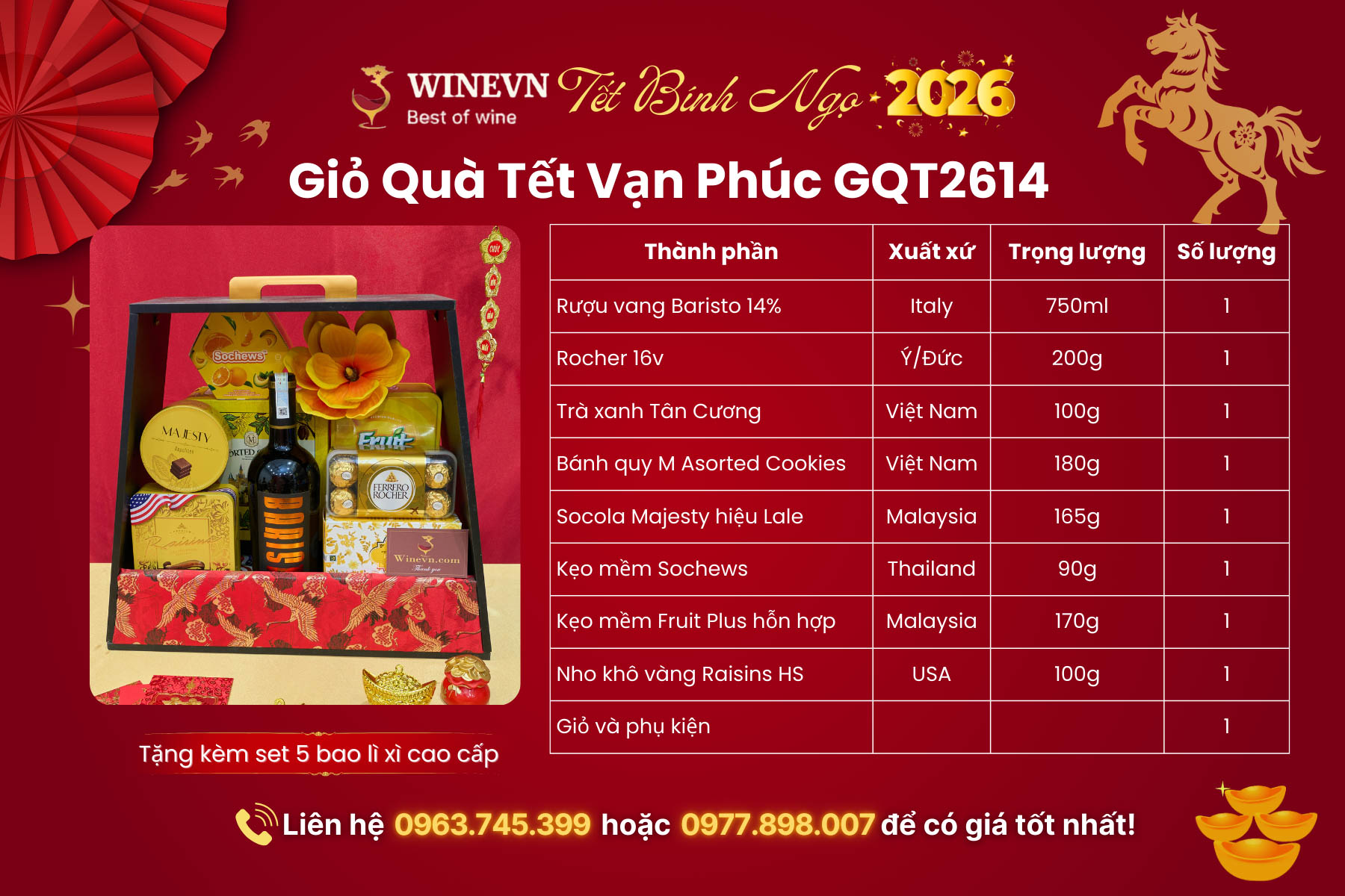 Giỏ Quà Tết Vạn Phúc GQT2614