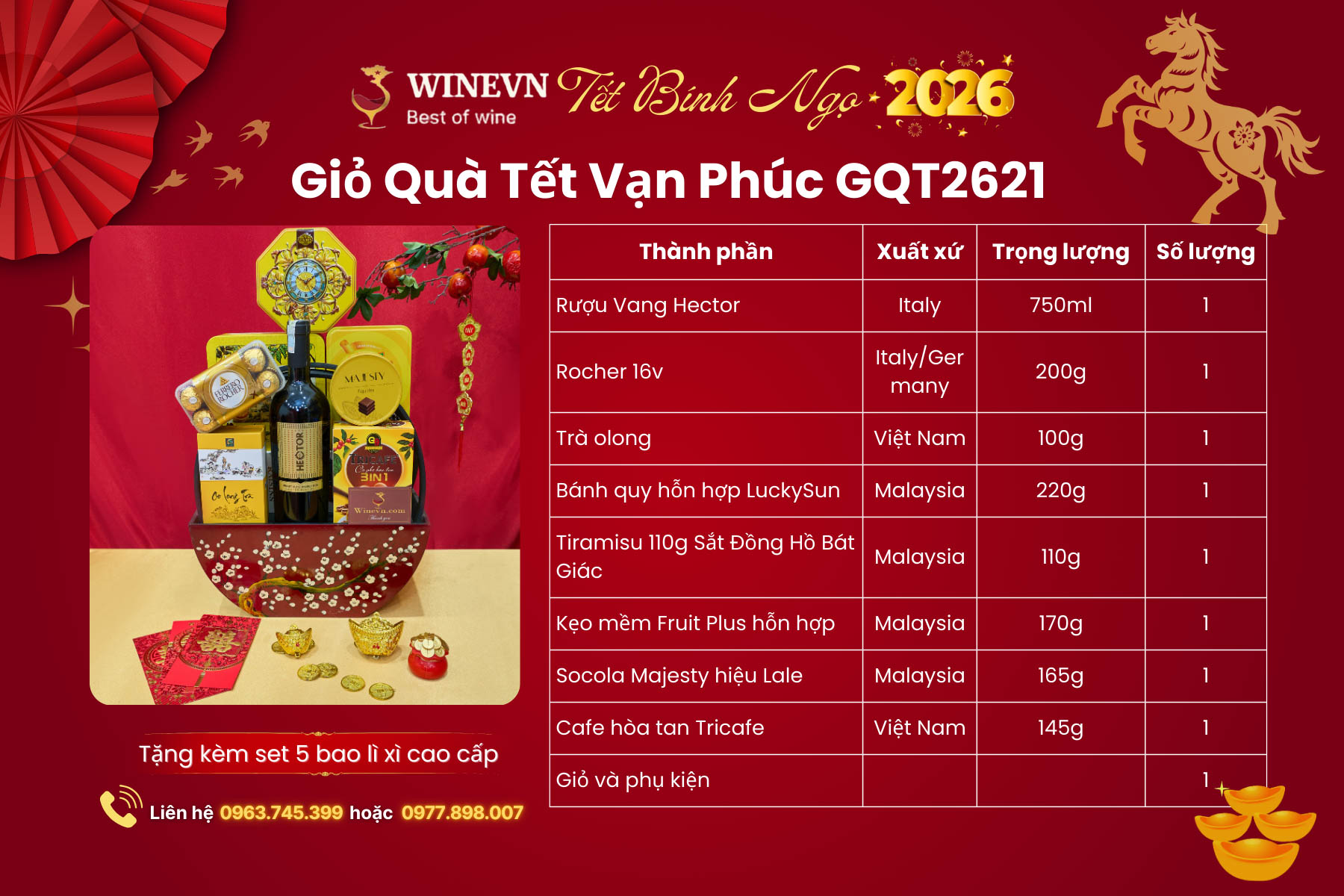 Giỏ Quà Tết Vạn Phúc GQT2621