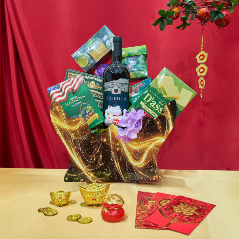 Giỏ quà Tết tone xanh giá 800k