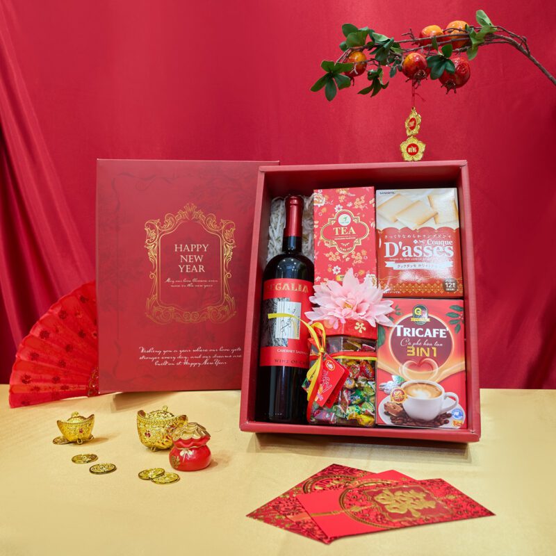 Hộp Quà Tết 500k màu đỏ