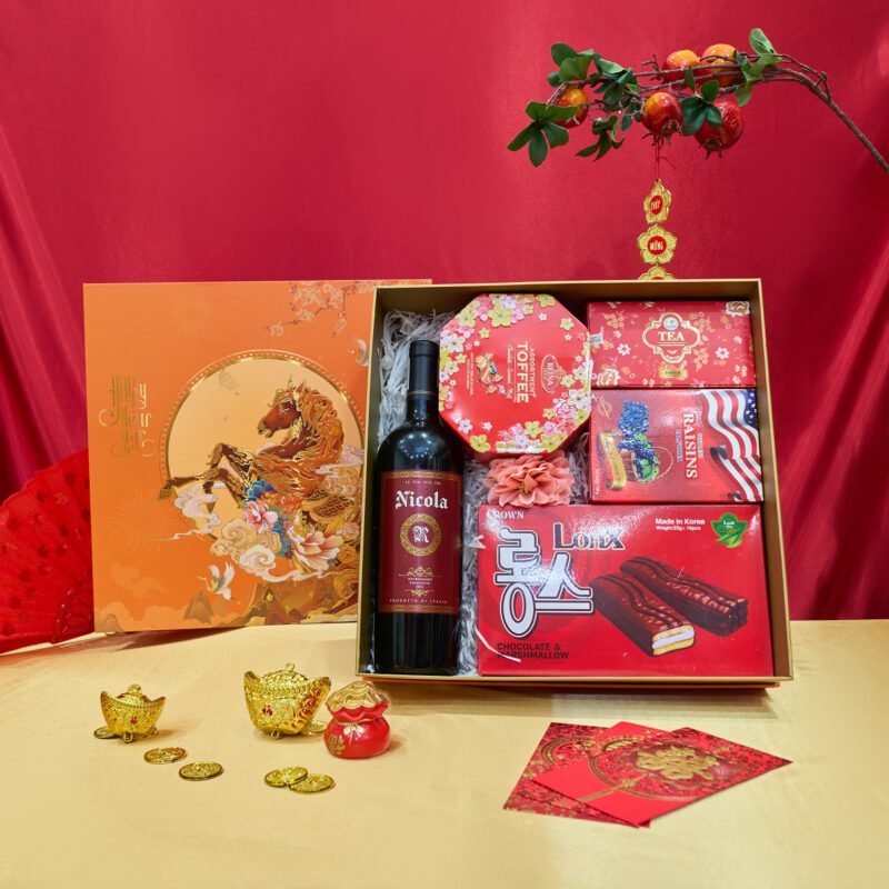 Hộp Quà Tết màu đỏ tài lộc