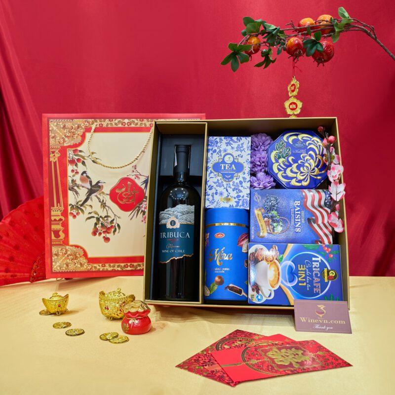 set quà tết màu xanh