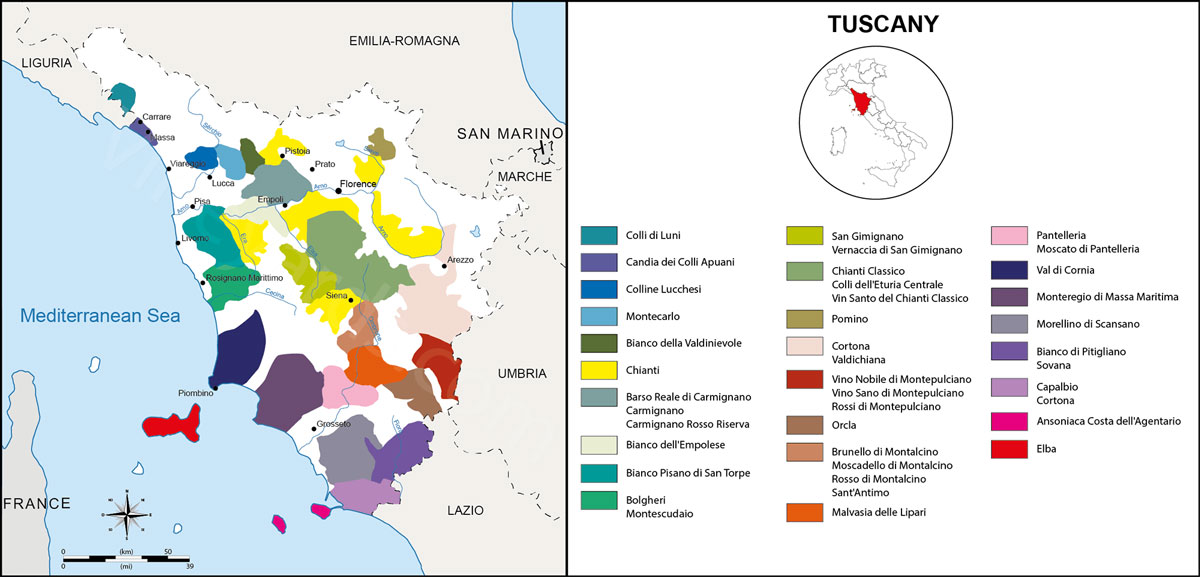 Vùng Tuscany của Ý