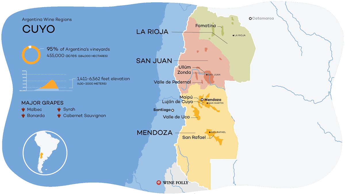 Vùng sản xuất rượu vang Argentina Cuyo