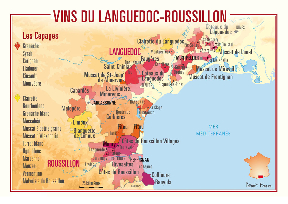Bản đồ rượu vang Languedoc