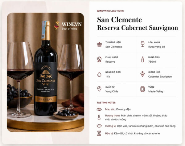 Rượu vang San Clemente Reserva Cabernet Sauvignon