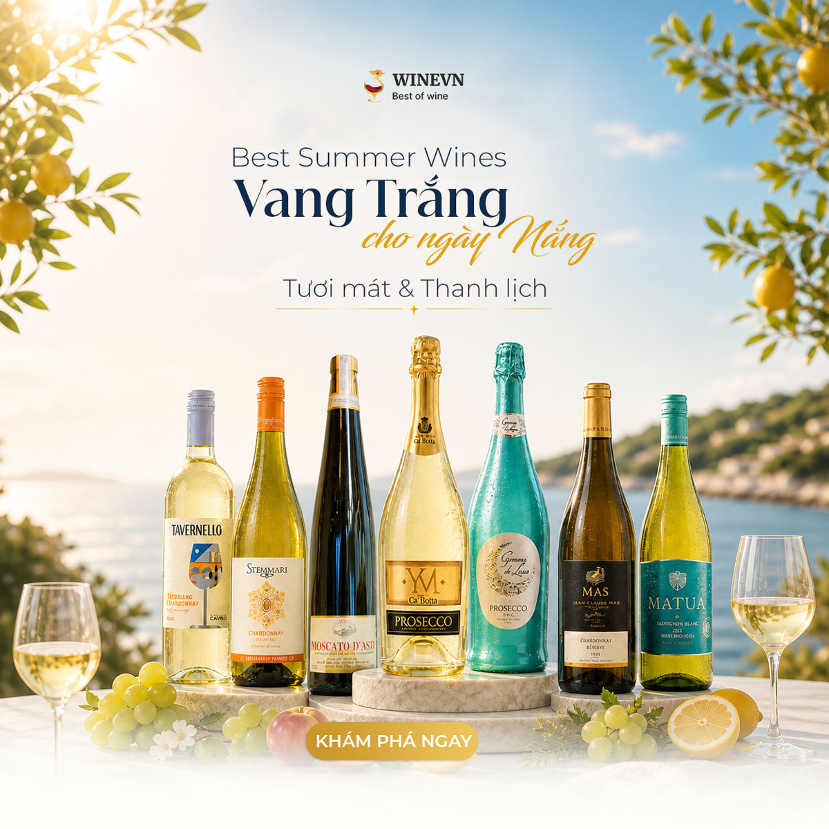 Bộ sưu tập vang trắng mùa hè