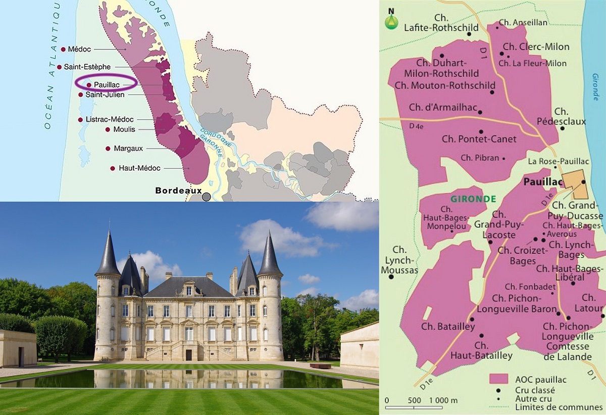Vị trí vùng rượu vang Pauillac