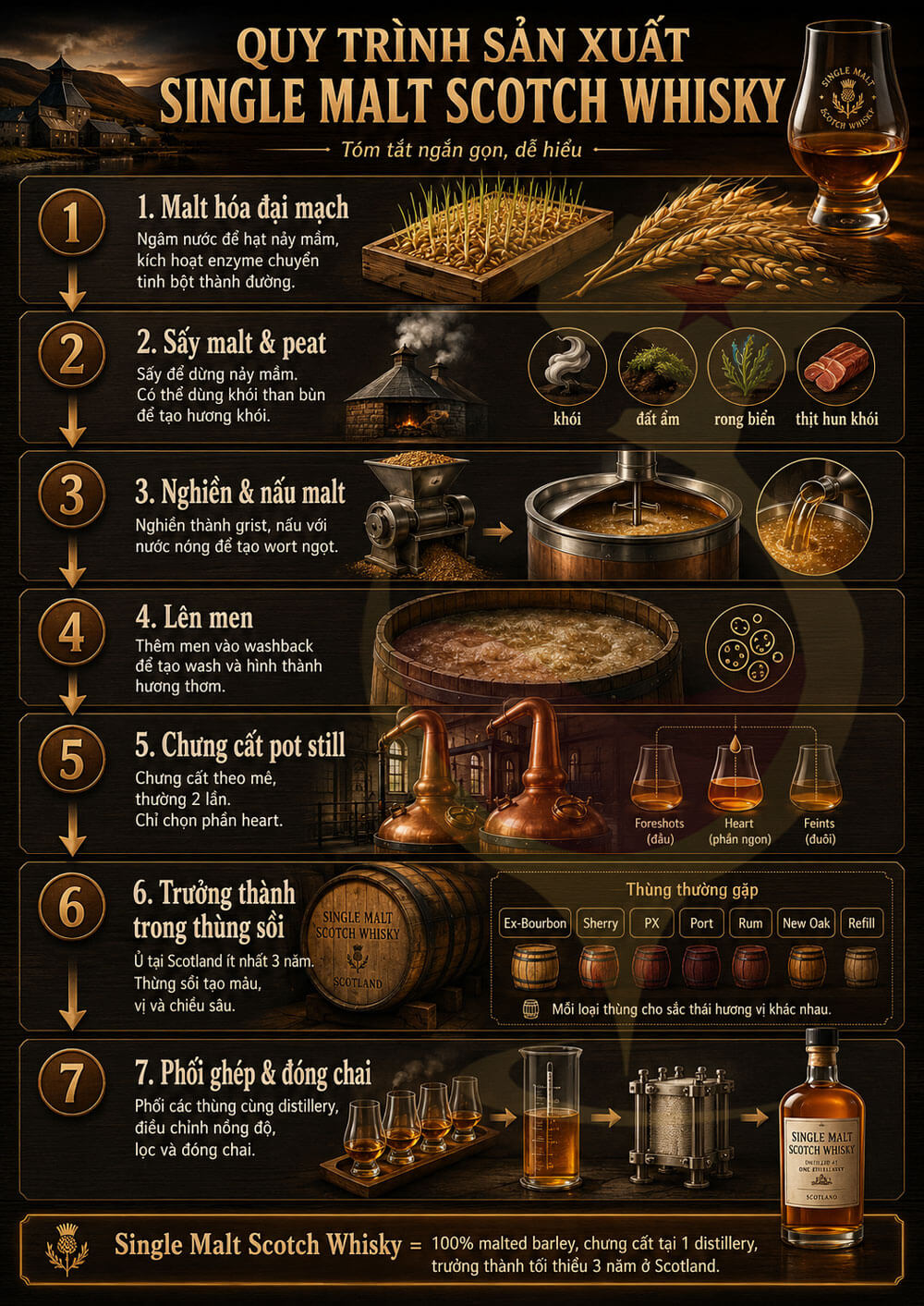 Quy trình sản xuất Single Malt Scotch Whisky