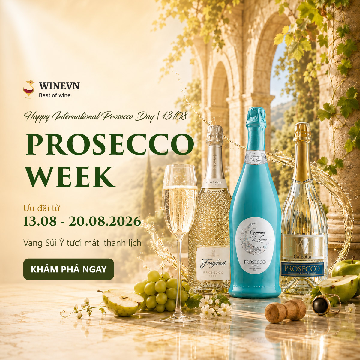 banner rượu PROSECCO