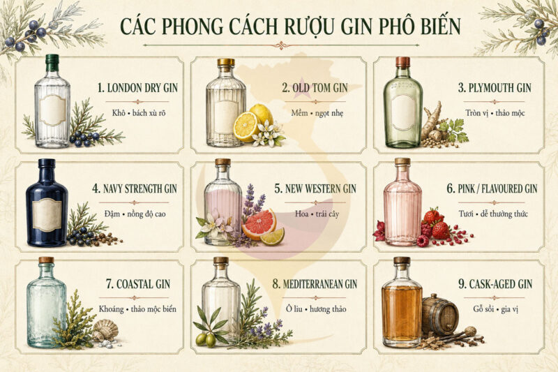 Các dòng rượu Gin
