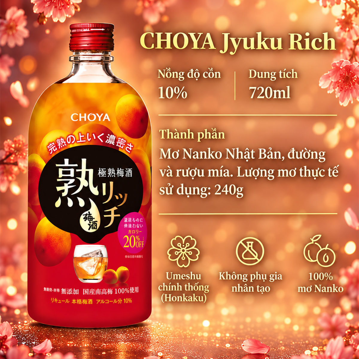 Rượu Choya Jyuku Rich Umeshu