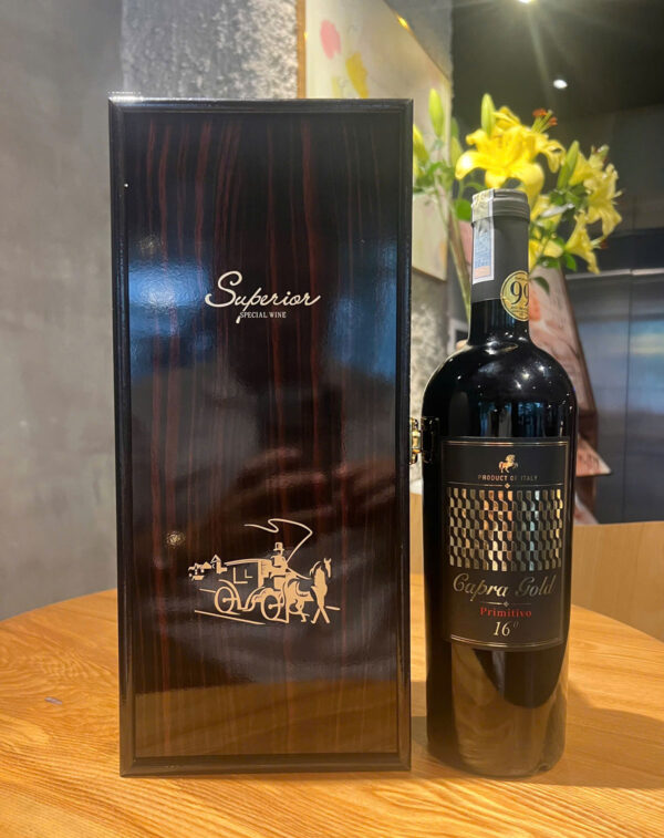 Hộp Rượu Vang Capra Gold Primitivo 16 độ