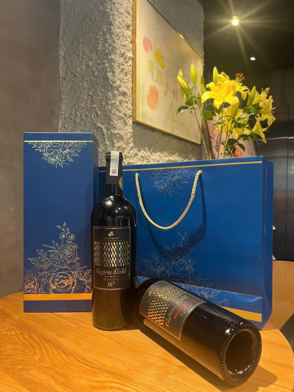 Quà Rượu Vang Capra Gold Primitivo 16 độ