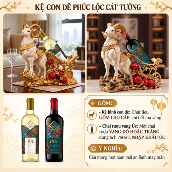 Kệ rượu vang linh dương phát tài