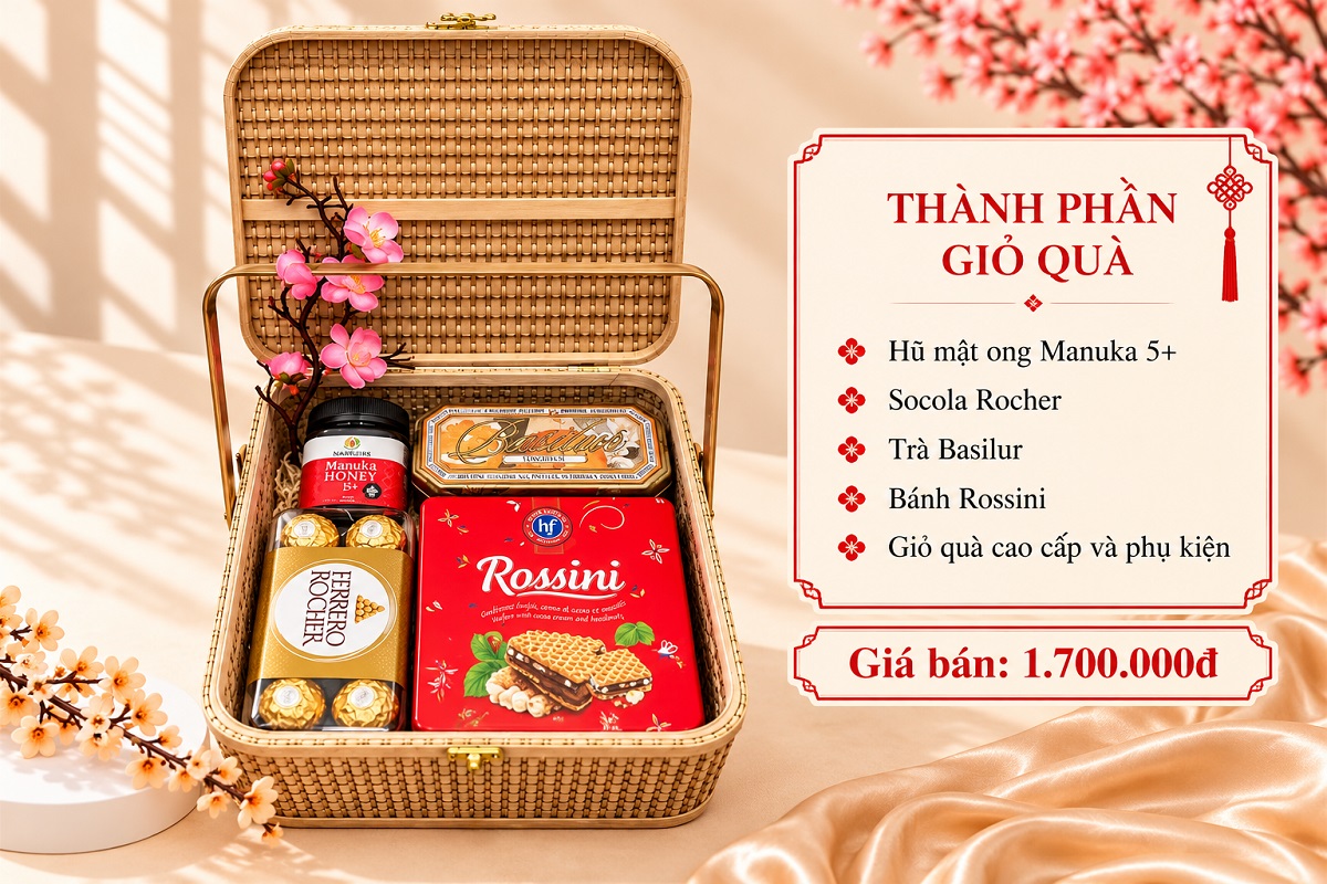 Giỏ quà Tết Cát Tường GQT2717 - Ảnh 4