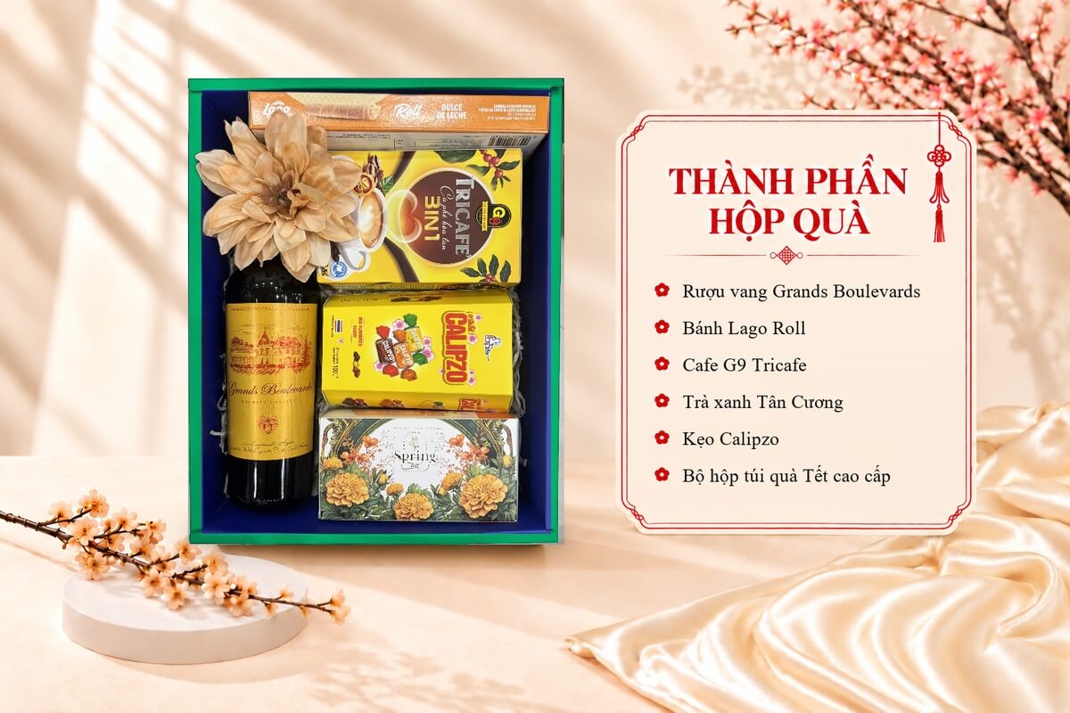 Hộp Quà Tết Lộc Biếc Nghinh Xuân HQT2719