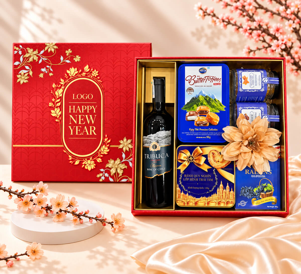 Hộp Quà Tết Happy New Year HQT2748