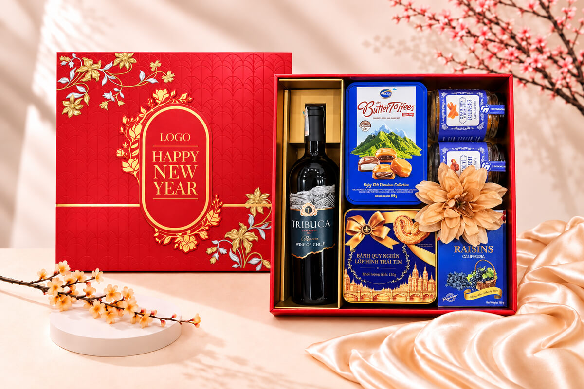 Hộp Quà Tết Happy New Year HQT2748