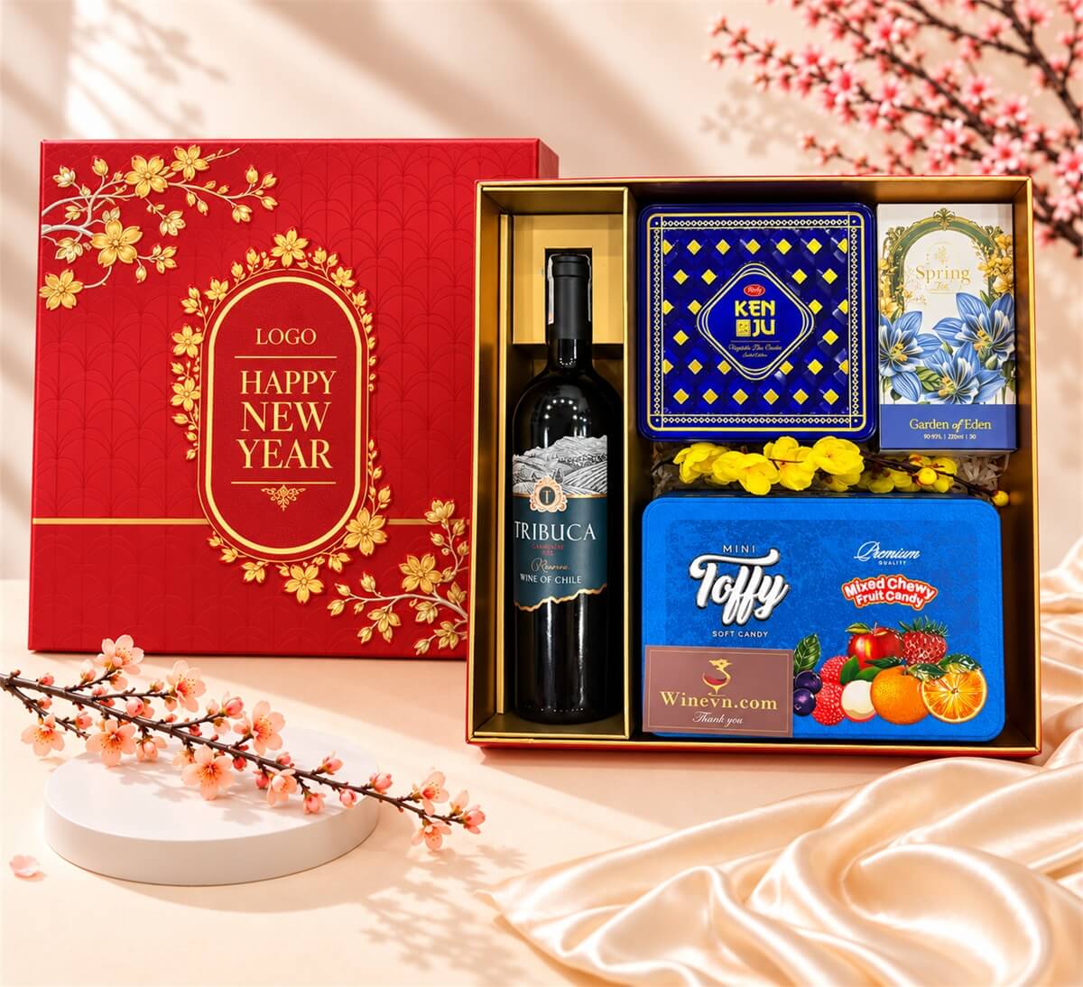 Hộp Quà Tết Happy New Year HQT2749