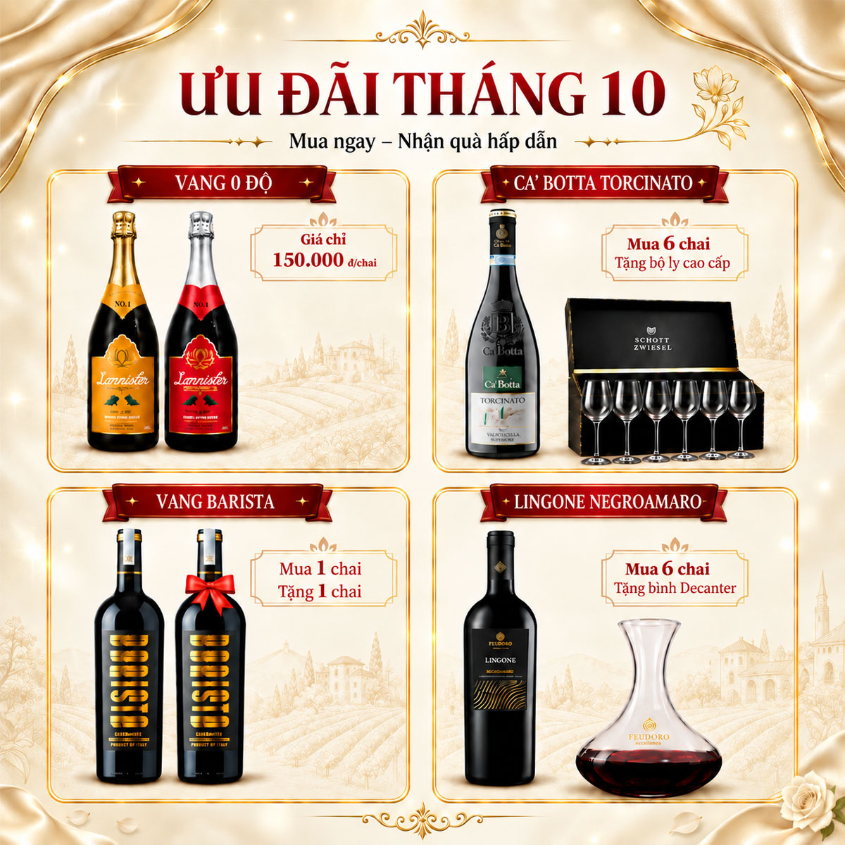 Ưu đãi rượu vang tháng 10